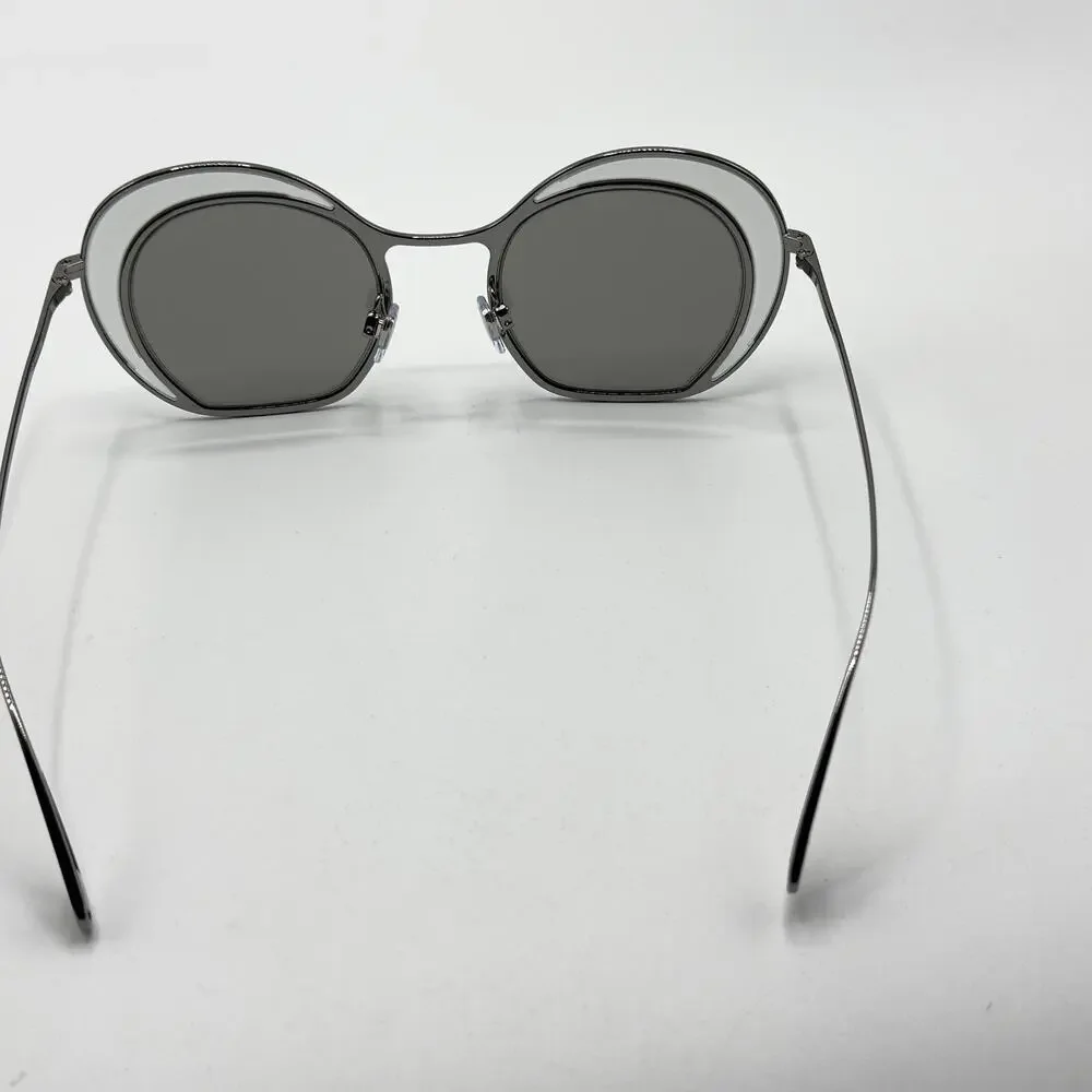 Giorgio Armani Sunglasses AR6073 3010/6G Silver Cat Eye Frame Gray Lens 47mm